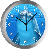 CreaDesign Funkuhr, Kinder Wanduhr, Kinderuhr, Kinderzimmer Delfin