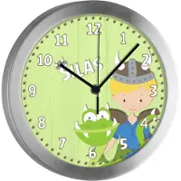 CreaDesign Kinderzimmer Funkwanduhr, Funkuhr Wanduhr Kinder, Wikinger 25 cm