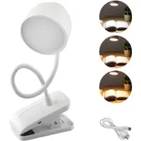 LUMILED LED 5W Schreibtischlampe Weiß Dimmbar Farbwechsel CCT 3000/4500/6000K USB-C Schwenkarm Tischklemme Ein/Aus Berührungsschalter Höhenverstellbare Leselampe Büro Arbeitszimmer Nachttischlampe