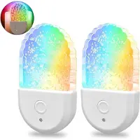 Novzep 2er LED-Nachtlichter zum Anschließen, LED-Nachtlampe für Kinder mit 6 Farbwechseln,Raumbeleuchtungs-Wandstecker für Flur, Badezimmer