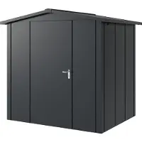 Hörmann , Metall-Gerätehaus "Juno" mit Satteldach, JSD4 - Design, 214 x 166 cm (B x T), anthrazit, 1-flüglige Tür, Anschlag links