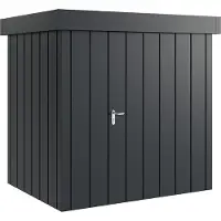 Hörmann , Metall-Gerätehaus "Juno" mit Flachdach, JFD4 - Modern Europapromotion, 214 x 166 cm (B x T), anthrazit, 1-flüglige Tür, Anschlag rechts