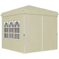 Welikera 2,5 x 2,5 m Pop-up-Pavillon mit Seitenwänden und Tragetasche, UPF50+ höhenverstellbares Gartenzelt, Cremeweiß