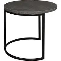 58 aufm Kessel Couchtisch Rund Elesa 2 60x51x60 Holzwerkstoff Schwarz/Keramik grau