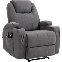 CLP Sessel Hepler mit Massagefunktion Stoff grau