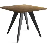WFL GROUP Quadratischer Ausziehbarer Esstisch Quadro 100-200 cm - Industrial Esszimmertisch mit Schwarzen Holzbeinen für 4-8 Personen - Loft-Stil Küchentisch - Lefkas Eiche