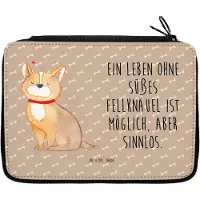 Mr. & Mrs. Panda Federmäppchen Hund Glück - Hundeglück - Geschenk, Schlampermäppchen, Spruch, Corgie, Herz, Federtasche, Bleistiftetui, Etui, Liebe, Federmappe, Sprüche