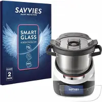 Savvies 2x Schutzglas Folie für Bosch Cookit 9H Panzer Schutzfolie Glas Displayschutz klar transparent