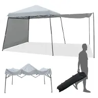 Costway Pop Up Pavillon mit Seitenwänden & Markisen, Faltpavillon mit Rolltasche, UV-Schutz 50+, Gartenzelt faltbar, Partyzelt wasserdicht stabil Winterfest, Gartenpavillon für Garten, Markt