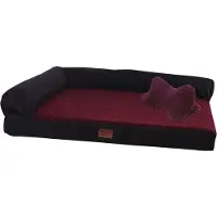 Raikou Hundebett Hundesofa Tierbett Anti Rutsch Dunkelrot Melange Gr. 80*60*7cm