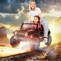 Xdovet Kinder Elektroauto, Eltern-Kind-Fahren. Elternmodus. 100 kg belasten. 12V, 7Ah. USB-Bluetooth Fernbedienung, Sanftanlauf, 2*35W Motoren