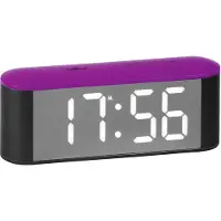 Atlanta 1133/8 Wecker mit LED-Anzeige Grau / Violett