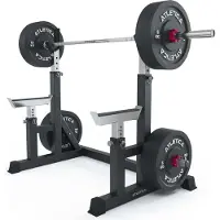 ATLETICA Dome höhenverstellbare Squat- und Hantelbank | Chrome Uprights und Safety Spotter Arme | Tiefe J-Hooks für sichere Langhantel Halterung