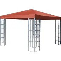 Quick Star Rank Pavillon 3x3m Metall Garten Partyzelt Terra / Rotorange RAL 2001