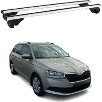 Omac Dachträger Grundtäger für Skoda Fabia mk3 Kombi 2014-2021 75kg Alu Silber 2 tlg