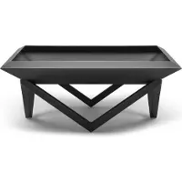 TheFavilla The Favilla Feuerkorb schwarz Premium-Feuerstelle (pulverbeschichtet) Wetterfester Stahl, hitzebeständig, für Garten/Terrasse/Camping