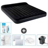 Intex Luftbett - 2 Personen - 183 x 203 x 25 cm - Dunkelblau - Im Lieferumfang enthalten Spannbettuch - Küssen - Pumpe - Reperaturset en Kissenschutz