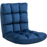 HOMCOM Bodenstuhl Bodensessel mit verstellbarer Rückenlehne Bodensofa Blau