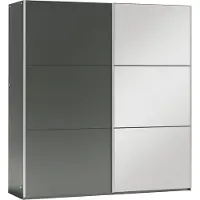 AGMAT-FURNITURE Schwebetürenschrank Vago 225, 2 Türen Kleiderschrank mit 1 Spiegel, Moderne Garderobe, Schrank in Größe: 225 x 215 x 65 cm