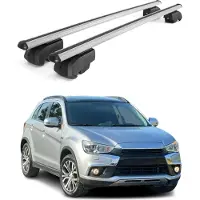 Omac Dachträger Gepäckträger für Mitsubishi ASX 2010-2021 ABE Aluminium Grau 2x