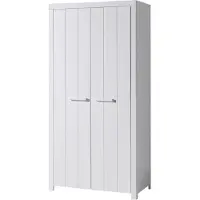 58 aufm Kessel Kleiderschrank Karalynn 100x58x206 Schrank mit 2 Türen MDF Weiß