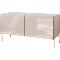 Lookway TV-Schrank COLGANTE 100 Kaschmir Hochglanz auf geraden goldenen Beinen