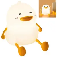 Welikera LED Kawaii Enten-Nachtlicht,Silikon-Enten Baby-Nachtlicht,wiederaufladbare Nachttischlampe mit Touch-Sensor,für Schlafzimmer und Wohnzimmer