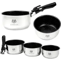 Karl Hausmann Kochset KOCHTOPF 3 Stk Töpfe Mit Abnehmbaren Griffen 1,6L 2,2L 3,1L EDELSTAHL