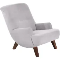 58 aufm Kessel Sessel Kajsa 71x80x101 Bezug Veloursstoff Buche nussbaum/silber