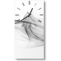 DEQORI Glasuhr 30x60 cm Römisch 'Rauchige Nebelschwaden' Wanduhr Glas Uhr Design leise