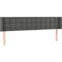 Syfax Kopfteil mit Ohren Dunkelgrau 163x16x78/88 cm Samt