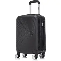 YONSLY Koffer Trolley Reisekoffer Suitcase, Rollkoffer Handgepäck ,mit 4 Rollen360°, Hartschalenreisekoffer, Zahlenschloss, Weicher Gummigriff(L, Schwarz)