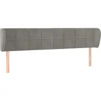 Syfax Kopfteil mit Ohren Hellgrau 203x23x78/88 cm Samt