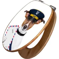 Banjado Design WC Sitz Bambus Absenkautomatik -Postbote Jack Russel - Toilettendeckel mit Absenkautomatik Holz/hochwertiger Bambus Klodeckel/WC-Sitz für alle gängigen Toiletten [TDB2 10474]
