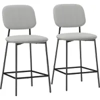 HOMCOM 2er-Set Barhocker, Bistrohocker mit Fußstütze, Barstuhl, Samt-Bezug