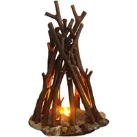 Novzep LED Nachtlicht – Dimmbares Holz-Lagerfeuer Design mit 3 Modi & Flammensound, USB betrieben, Kinderzimmer Nachtlampe