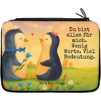 Mr. & Mrs. Panda Schlampermäppchen Pinguin Pärchen Design - Weiß - Geschenk, Hochzeit, Schreibmappe, Stifteetui, Etui, Liebe, Mäppchen, Federtasche, Hochzeitstag