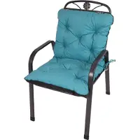 TexDeko Ecolen Niedriglehner Auflage für Gartenstuhl 80x40cm Leinenstruktur hochwertig gepolstert UV-beständig & wasserabweisend (Aqua)