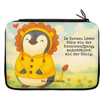 Mr. & Mrs. Panda Federmappe Löwe Astrologie Design - Weiß - Geschenk, Sternzeichen, Etui, Federtasche, Tierkreiszeichen, Schlampermäppchen, Geschenkidee Zum Geburtstag