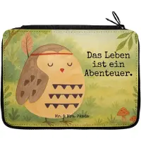 Mr. & Mrs. Panda Etui Eule Federschmuck Design - Weiß - Geschenk, Abenteuer, Federmäppchen, Federmappe, Dekoration, Federtasche, Mäppchen, Entspannt, Bleistiftetui, Owl