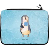 Mr. & Mrs. Panda Stiftetasche Pinguin Lolli - Eisblau - Geschenk, Federmäppchen, Naschen, Etui, Pinguine, Mäppchen, Bleistiftetui, Süßigkeiten, Heißhunger, Spruch, Süß