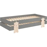 58 aufm Kessel Stapelbett (2er Set) Karlene 204x94x48 MDF Grau