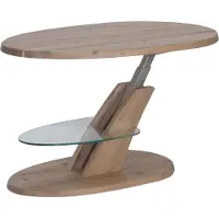 58 aufm Kessel Funktionstisch Carlynn höhenverstellbar 100 x 65 x 48-65 Couchtisch Massivholz Wildeiche Bianco 16099
