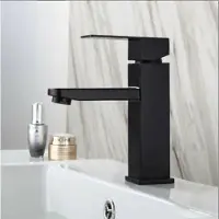 Zimtky Wasserhahn Bad Armatur - Waschtischarmaturen Einhebelmischer für Badezimmer Waschtisch, Schwarz