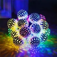 Dopwii Marokkanische Lichterkette,7M 50 LED Solar Lichterketten, Einstellbare 8 Modi, Wasserdicht Lichterkette (Bunte)