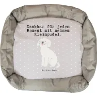 Mr. & Mrs. Panda Hundekörbchen Kleinpudel Moment - Grau Pastell - Geschenk, Geburtstag, Kissenbezug, Welpen, Hund, Dankeschön, Pudel, Vatertag