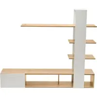 Xdovet TV Wohnwand Set,Wandschrank,TV-Schrank, Wohnzimmermöbel-Set 180 x 33,5 x 151,5 cm,modernes Eichenweiß TV Board,Lowboard
