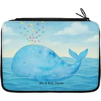 Mr. & Mrs. Panda Etui Wal Konfetti Design - Weiß - Geschenk, Meer, Federmappe, Schüleretui, Federmäppchen, Mäppchen, Federtasche, Abnehmen, Geburtstag, Wale, Trennung