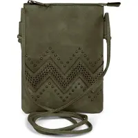 StyleBREAKER Mini Bag "Mini Umhängetasche ZickZack Cutout Nieten"