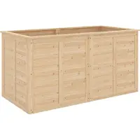 Welikera Hochbeet Holz 152 x 77 x 77 cm Erhöhtes Tief Kräuterbeet mit Offenem Boden Verstärkungsstangen